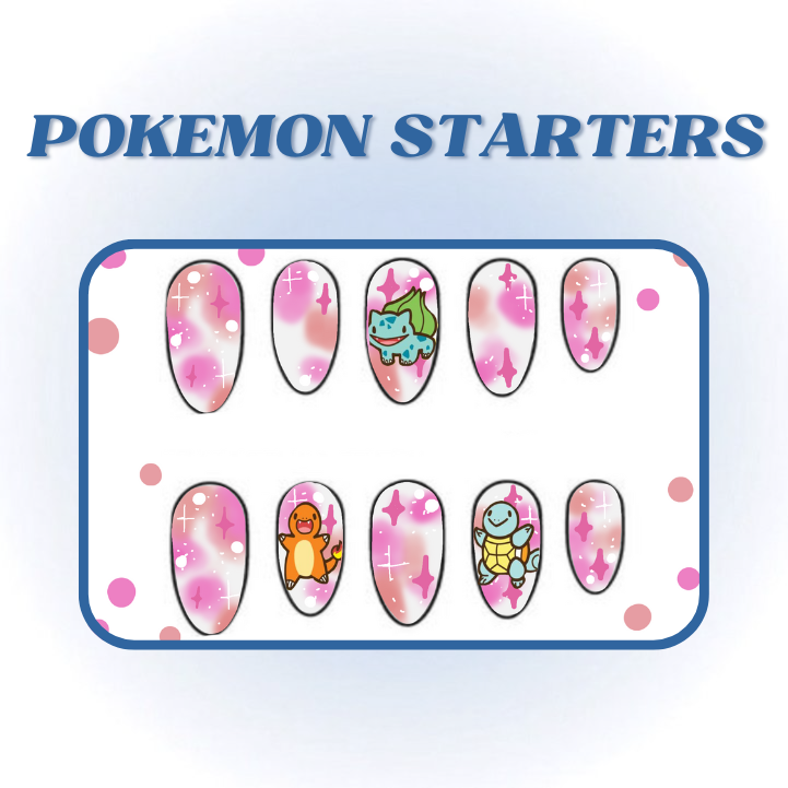 Pokemon Starters Nails