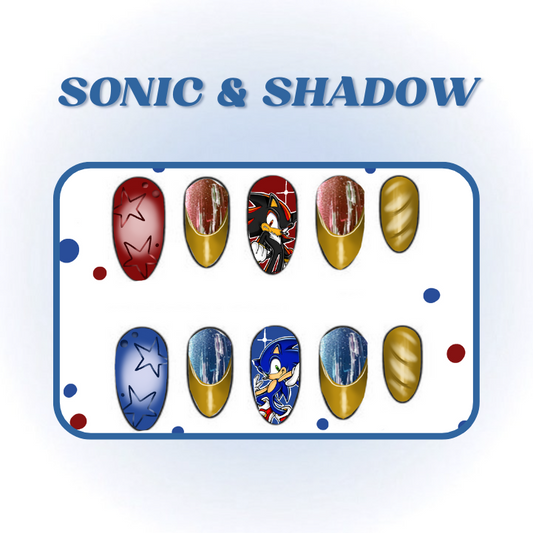 Sonic & Shadow Nails